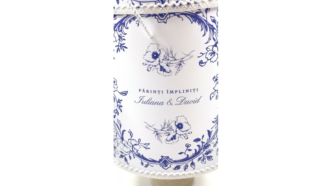 Trusou botez băiețel English Romantic Blue Personalizat cu broderie 6